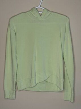 Athleta Girl Green Asymmetrical Hem Hoodie Lightweight Long Sleeve Pullover L